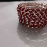 Red stones bangles set 12 pcs