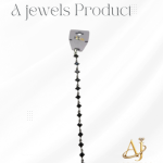 Silver bracelet in black stones