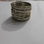 12 pcs dull silver stones bangles set